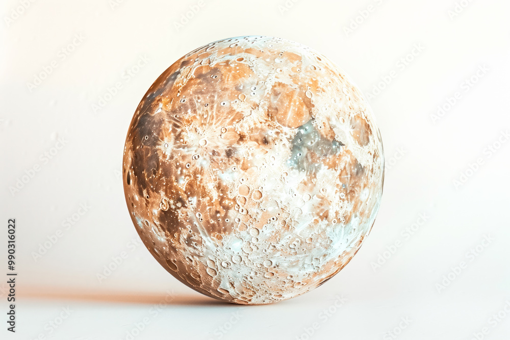 Artistic planet Moon with pastel colors on white background. Concept of Globus Artistic planet Moon with pastel colors on white background. Concept of Globus