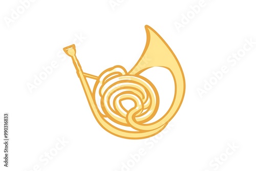 Double French Horn isolated photo