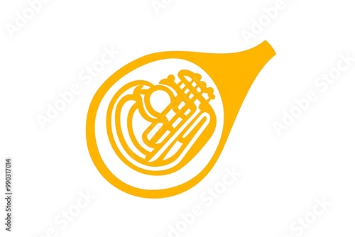 Double French Horn isolated photo