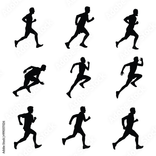 Silhouette of a person doing running exercise