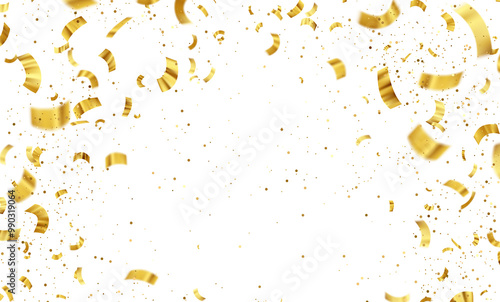 Canvastavla Gold Isolated Falling Foil Confetti with Glitter Dust