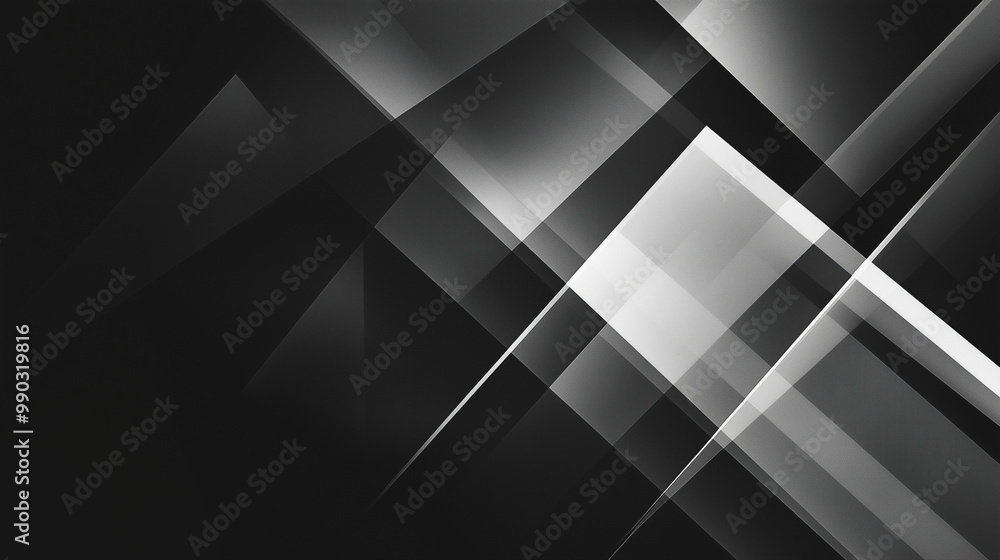 Modern abstract black background design with layers of textured white transparent material in triangle diamond and squares shapes in random geometric pattern. abstract. Illustrations
Modern abstract black background design with layers of textured white transparent material in triangle diamond and squares shapes in random geometric pattern. abstract. Illustrations