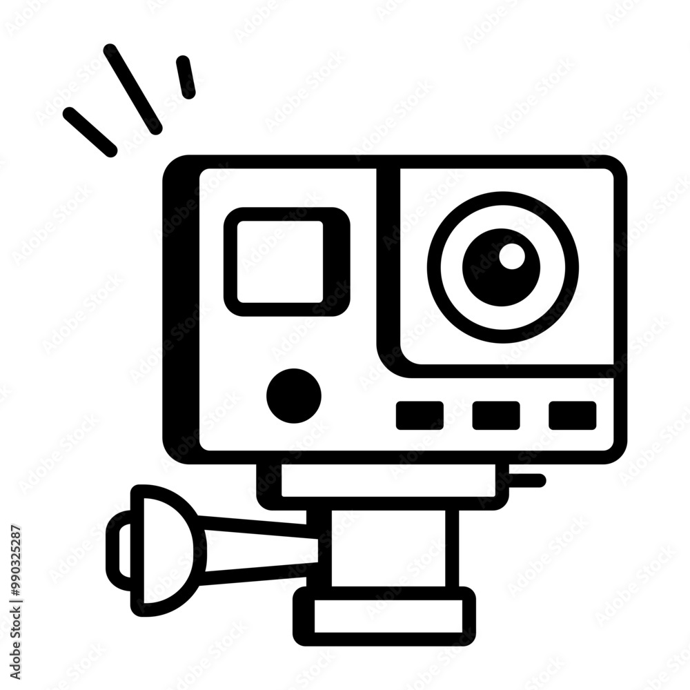 Action camera icon in linear style Action camera icon in linear style