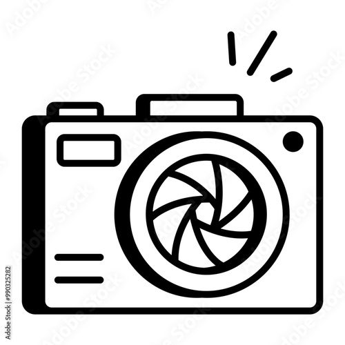An outline style icon of camera diaphragm 