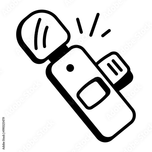 A linear style icon of wireless mic 