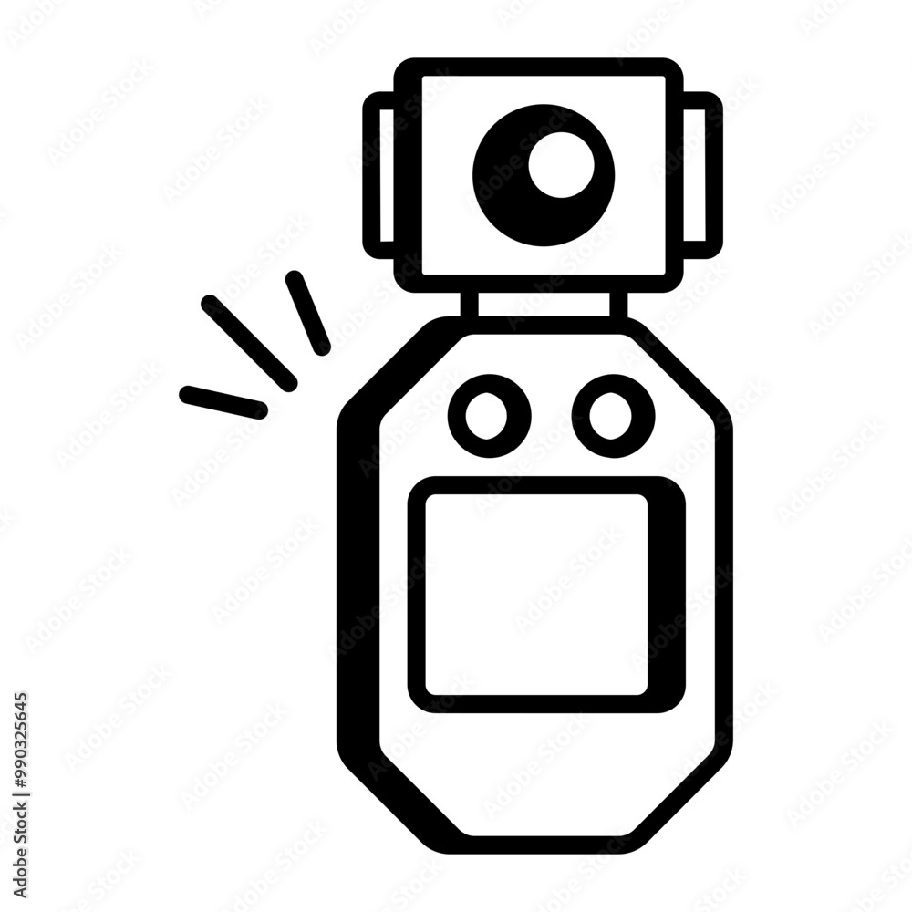 Fototapeta premium An outline style icon of pocket camera 