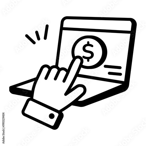 Ppc campaign icon in hand drawn style