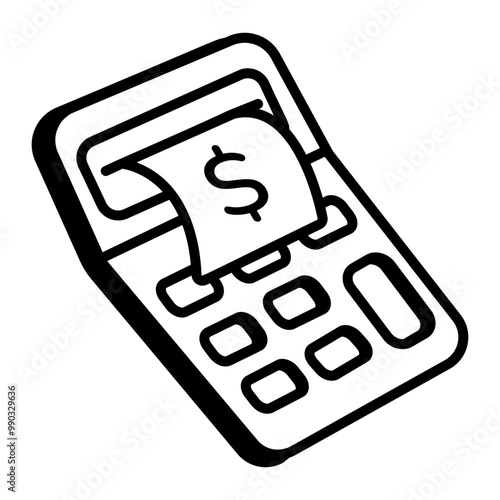 A hand drawn style icon of budget 