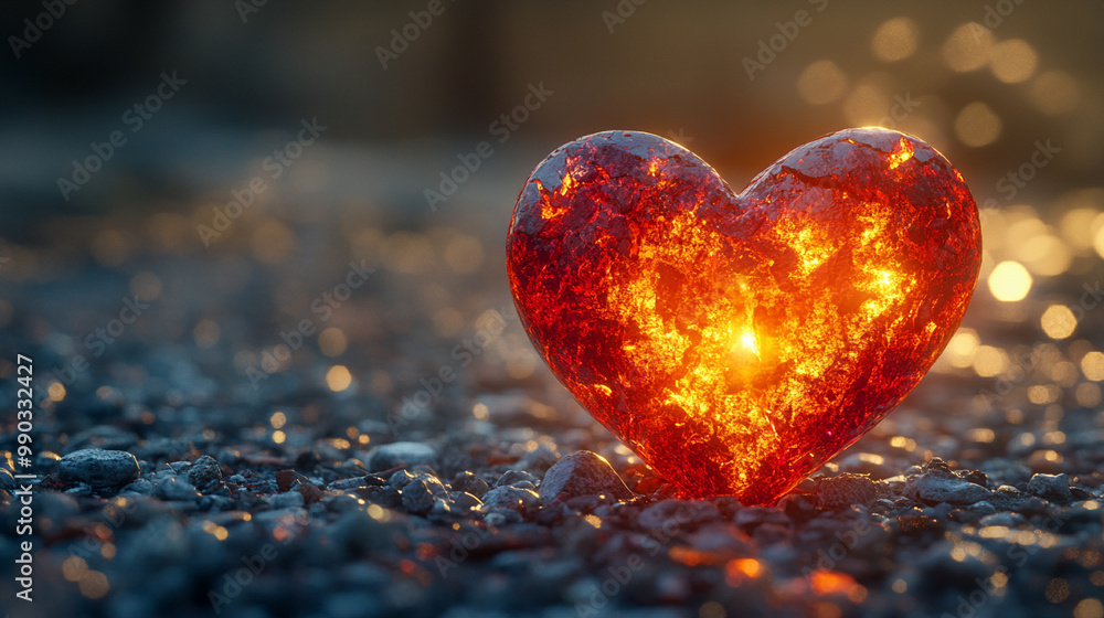 cracked stone heart with glowing inner fire symbolizes resilience, inner strength, and emotional turmoil. The break reflects vulnerability, while the flame within signifies passion and hope cracked stone heart with glowing inner fire symbolizes resilience, inner strength, and emotional turmoil. The break reflects vulnerability, while the flame within signifies passion and hope