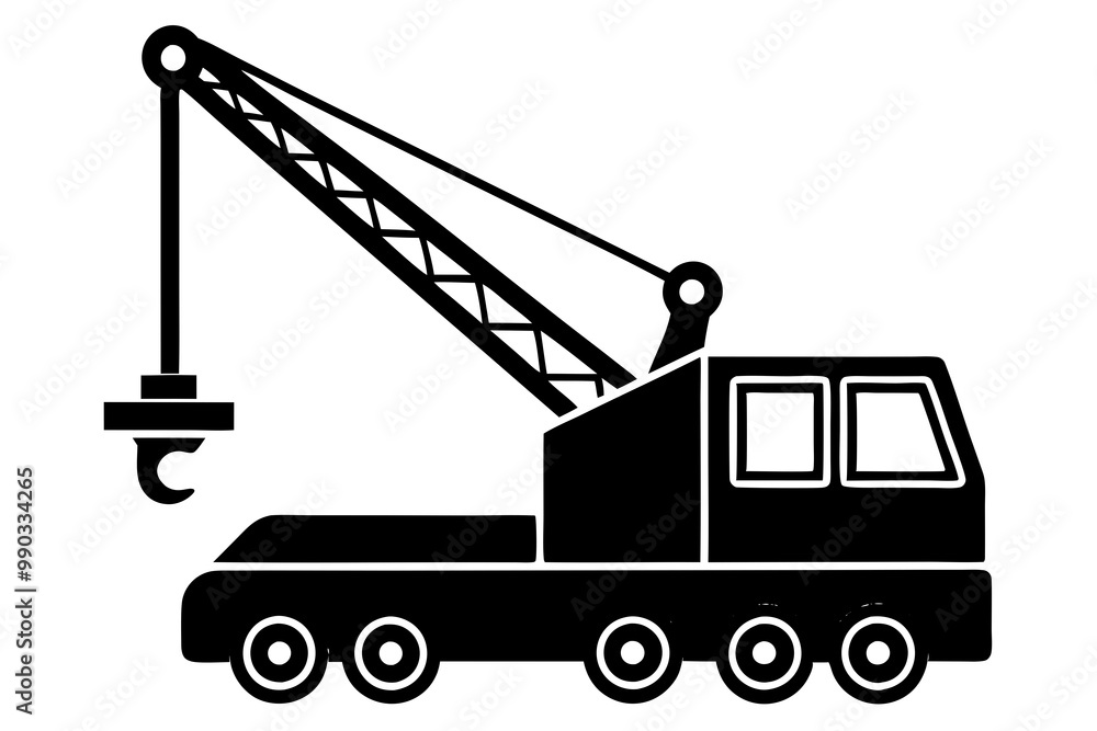 Mobile crane machine vector, mobile crane crawler heavy vehicles silhouette vector illustration Mobile crane machine vector, mobile crane crawler heavy vehicles silhouette vector illustration