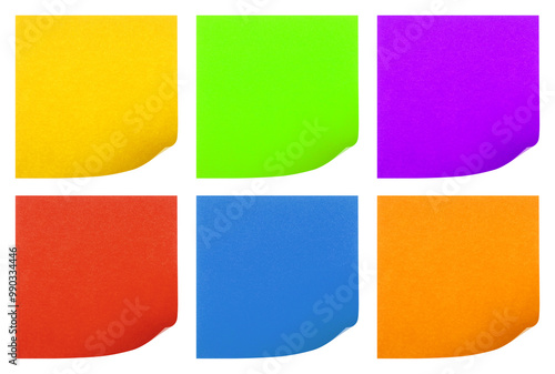 Wallpaper Mural Sheets of note papers with curled corner isolated on white background Torontodigital.ca