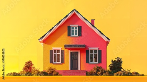 A detailed house model symbolizes the real estate or property concept.