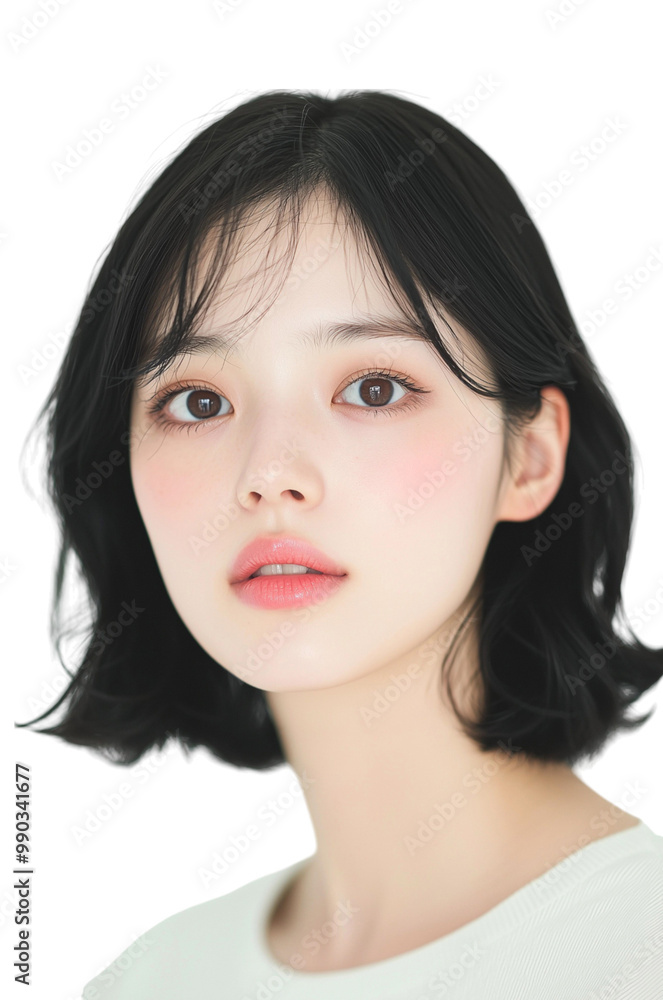 Captivating Portrait of a Young Woman with Intense Gaze Captivating Portrait of a Young Woman with Intense Gaze