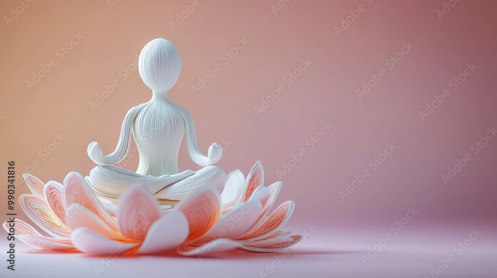 Figure sitting on lotus blossom Figure sitting on lotus blossom