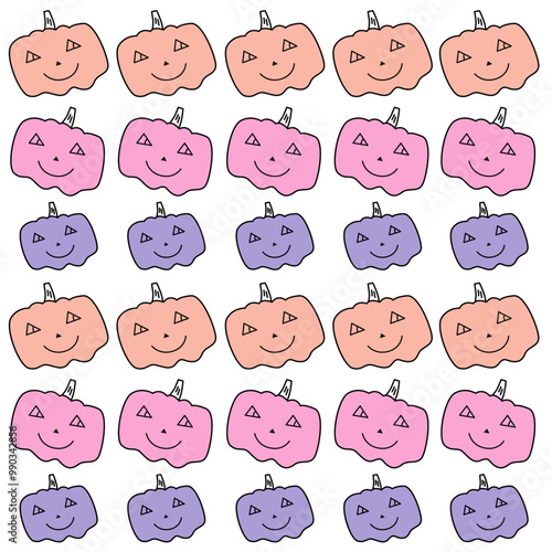PUMPKIN HEADS DESIGN PATTERN TEXTURE WALLART
