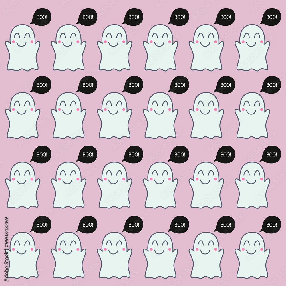 Obraz premium GHOSTS CREATIVE HALLOWEEN PATTERN TEXTURE WALLART