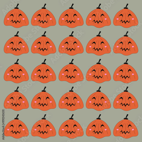 PUMPKIN HEADS DESIGN PATTERN TEXTURE WALLART