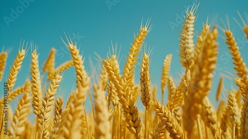 Golden Wheat Field Stretching into the Distance.