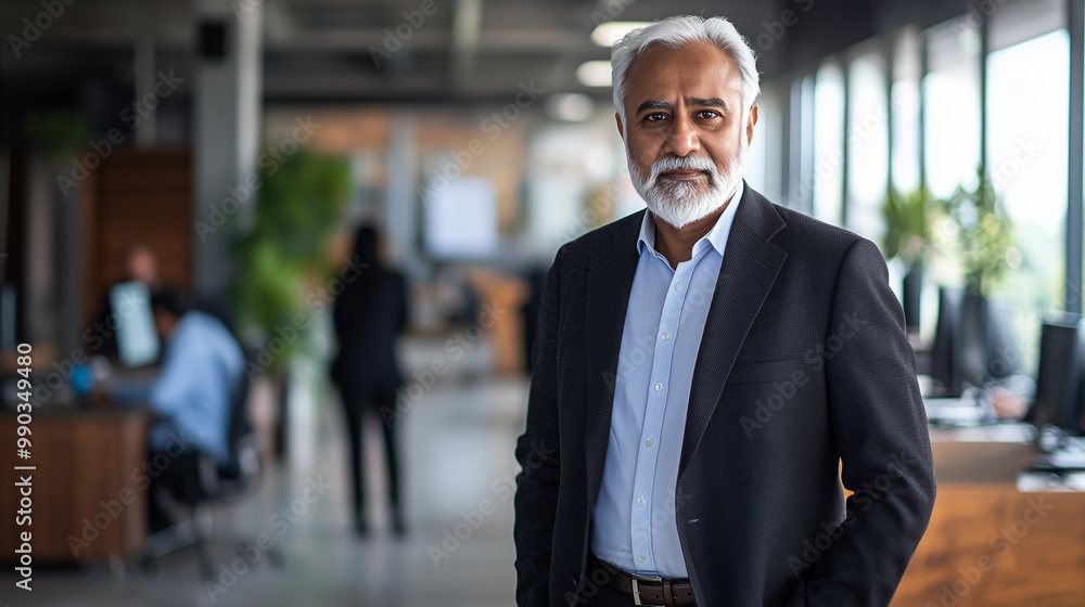 A confident senior businessman in a modern office environment, with employees working in the background and large windows providing natural light.
A confident senior businessman in a modern office environment, with employees working in the background and large windows providing natural light.