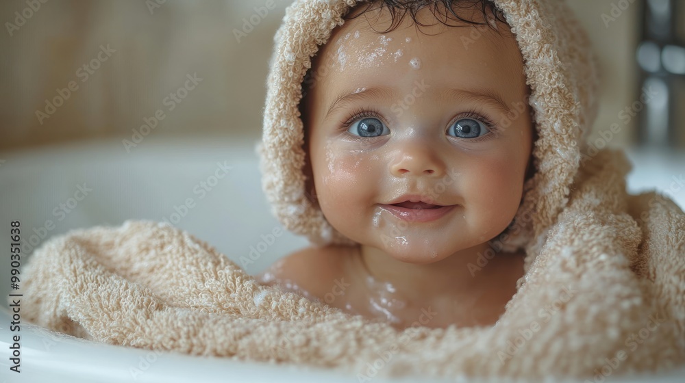 Adorable Baby in Bathrobe Adorable Baby in Bathrobe