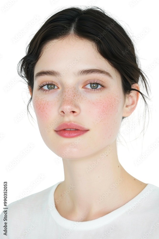 Delicate Beauty Portrait of a Young Woman with Freckles Delicate Beauty Portrait of a Young Woman with Freckles