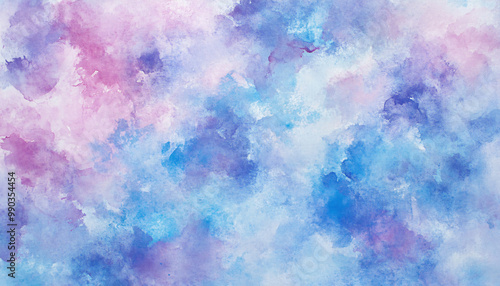 Soft, hand-painted watercolor strokes in calming blues, pinks, and purples, blending seamlessly into one another