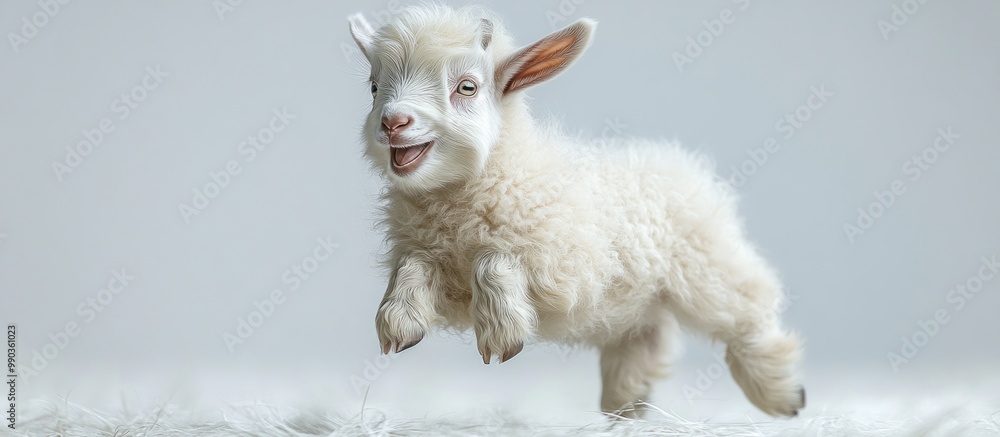 Playful Baby Goat Jumping Playful Baby Goat Jumping