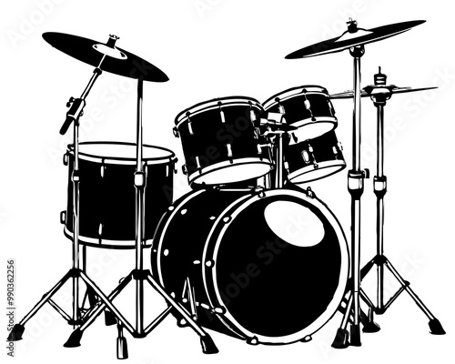 drum set silhouette vector art