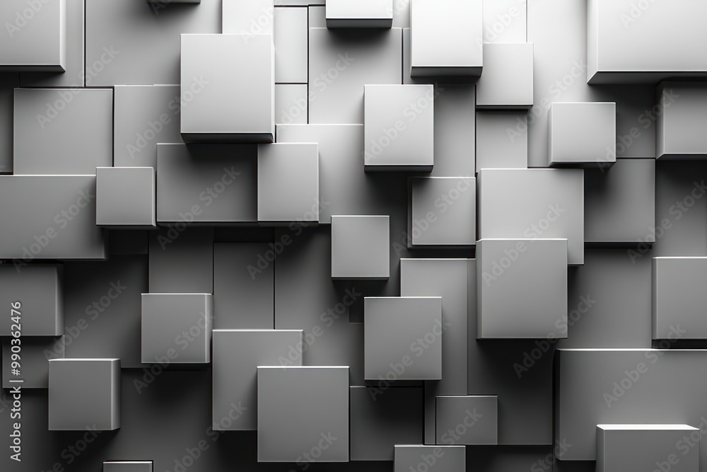 Abstract Grey Cube Wall Abstract Grey Cube Wall