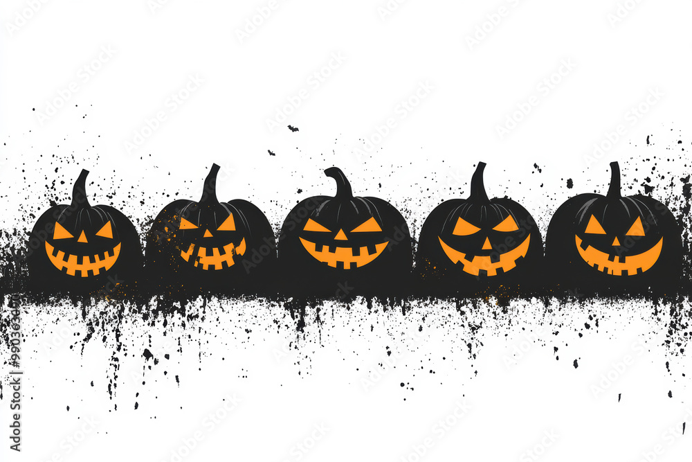 Banner Design Featuring Jack-o'-Lanterns Banner Design Featuring Jack-o'-Lanterns