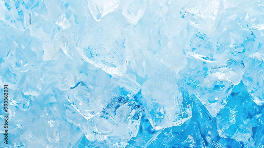 Obraz premium Blue ice texture background with geometric shapes
