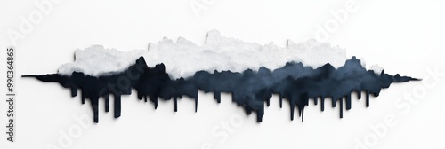 Abstract high contrast background. Black, blue and white concrete streaked banner. Cracked concrete background