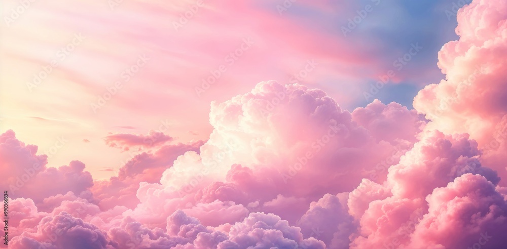 Pink cloudscape illuminating the sky at sunset Pink cloudscape illuminating the sky at sunset
