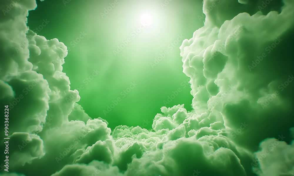 Fluffy clouds on green screen background Fluffy clouds on green screen background