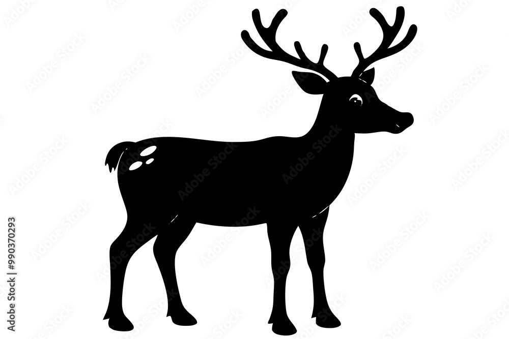 Fototapeta premium Christmas deer vector, deer silhouette, deer icon 