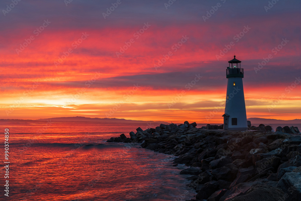 Sunrise at Walton Lighthouse. Santa Cruz, California, USA. Sunrise at Walton Lighthouse. Santa Cruz, California, USA.
