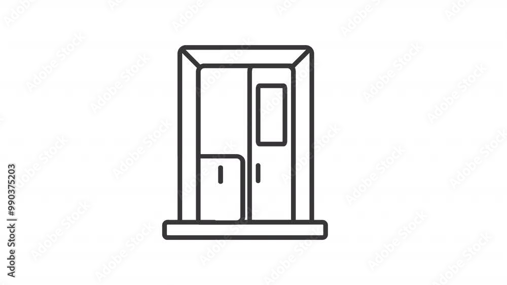 D2D delivery line animation. Shipping service animated icon. Throwing box, moving door. Order transportation. Black illustration on white background. HD video with alpha channel. Motion graphic D2D delivery line animation. Shipping service animated icon. Throwing box, moving door. Order transportation. Black illustration on white background. HD video with alpha channel. Motion graphic