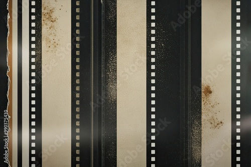 Aged Film Strip Texture with Dust and Light Leak Effect for Overlay