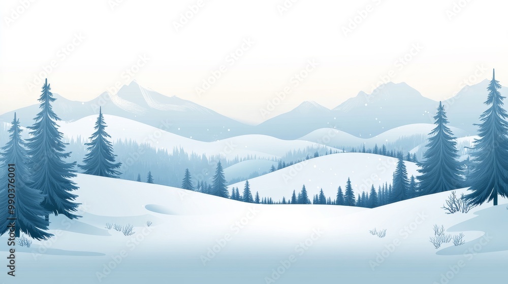 Naklejka premium Elegant Christmas Brochure with Winter Scene and Blank Text Area