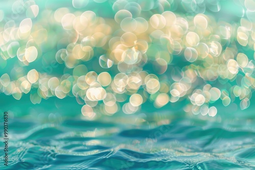 Holiday Design Elements. Defocused Sea Water Gradient Colors in Abstract Background photo