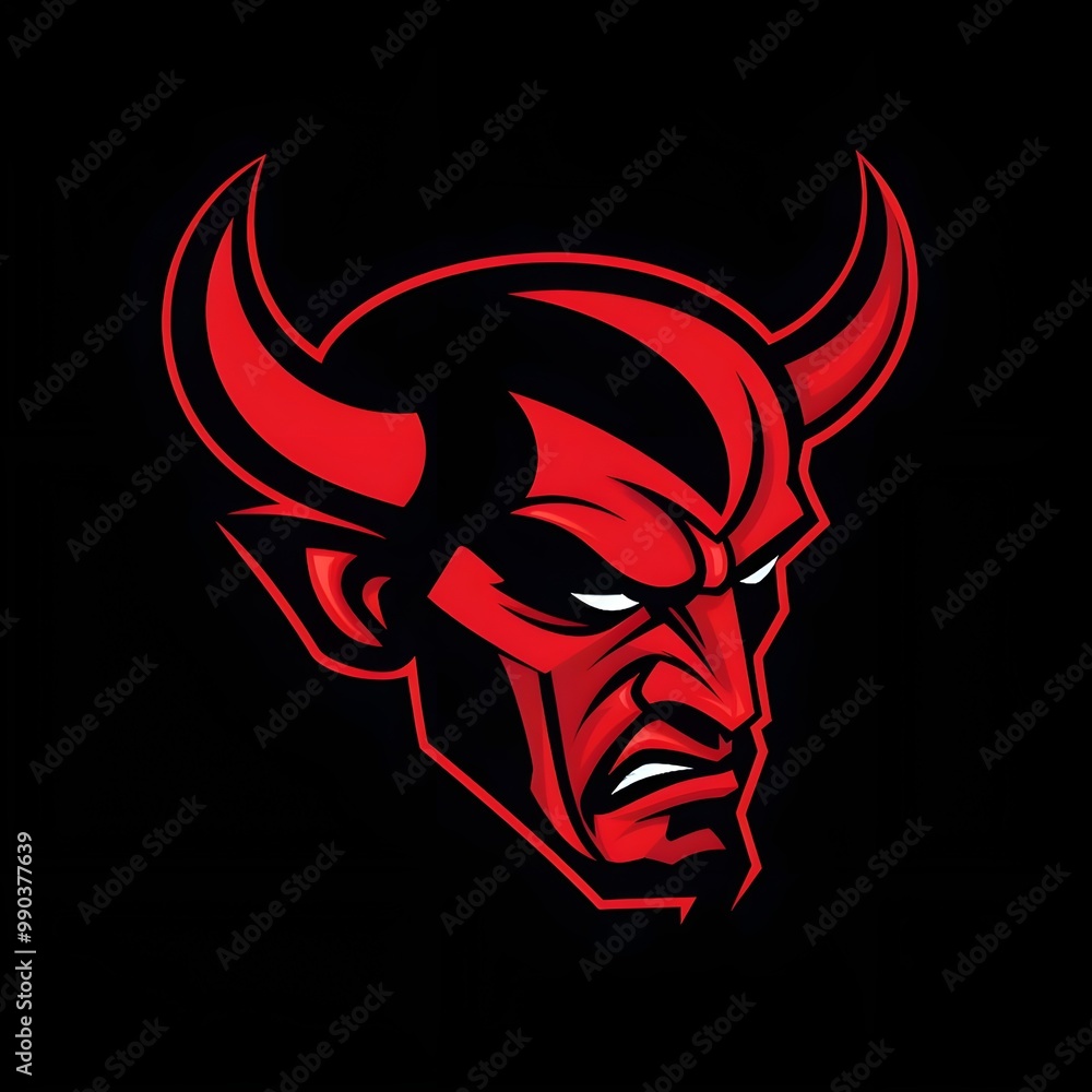 A LOGO ON A BLACK BACKGROUND OF A DEVIL A LOGO ON A BLACK BACKGROUND OF A DEVIL