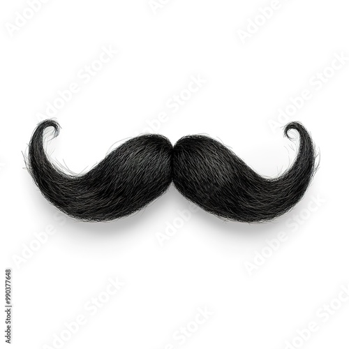 Black moustache isolated on white background 