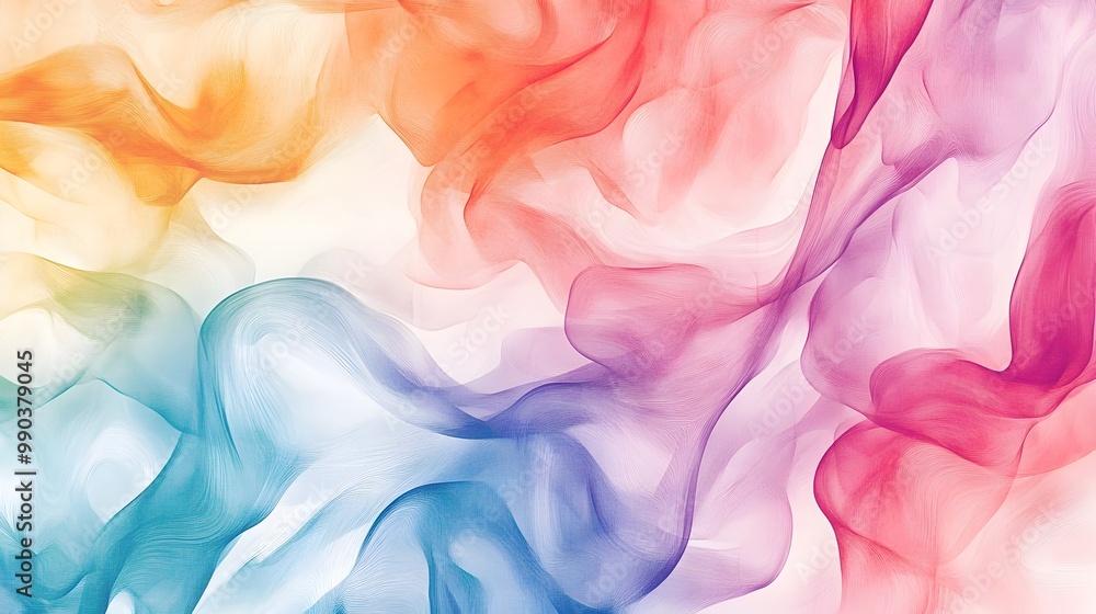 Fototapeta premium Vibrant Watercolor Swirls and Fluid Patterns in Dynamic Design