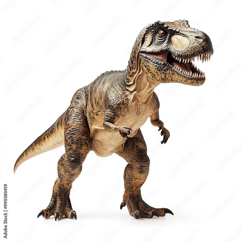 Fototapeta premium A T-rex (portrait, standing), animal bundle isolated on a white background 