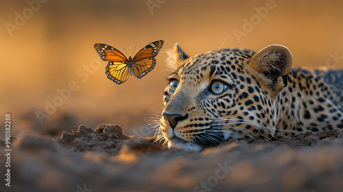A leapord portrait pose photograph.