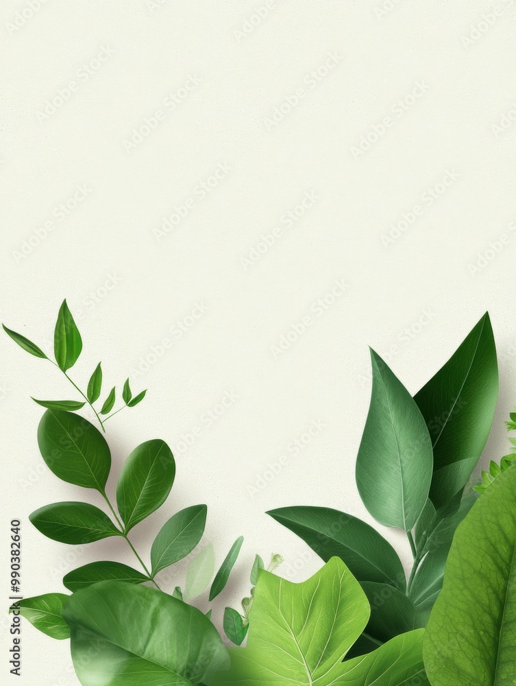 A vibrant arrangement of various green leaves, showcasing diverse shapes and textures against a light background, ideal for nature-themed designs. A vibrant arrangement of various green leaves, showcasing diverse shapes and textures against a light background, ideal for nature-themed designs.