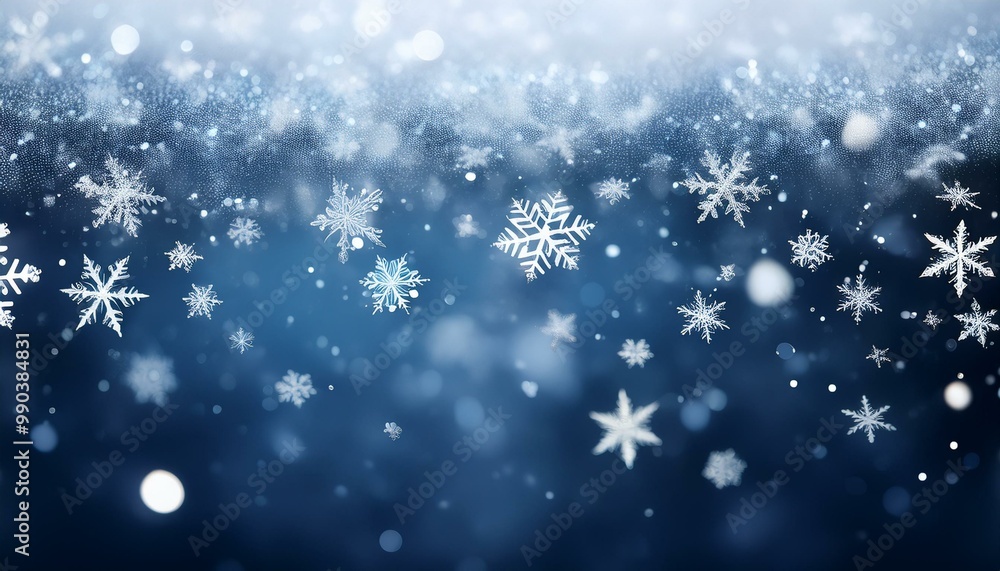 Subtle, dark blue background with softly falling delicate snowflakes, creating a calm winter atmosphere and a peaceful, serene mood Subtle, dark blue background with softly falling delicate snowflakes, creating a calm winter atmosphere and a peaceful, serene mood