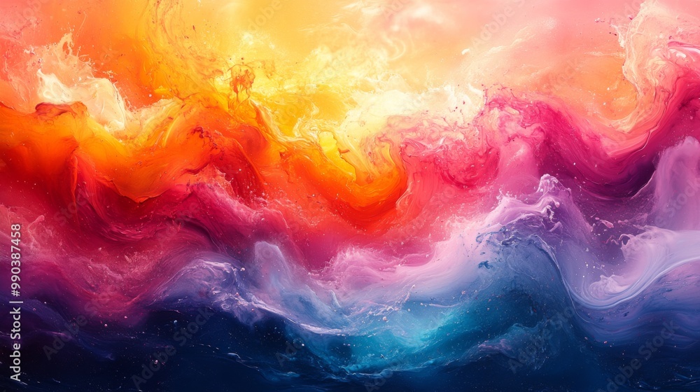 Abstract Painting of Colorful Swirls Abstract Painting of Colorful Swirls