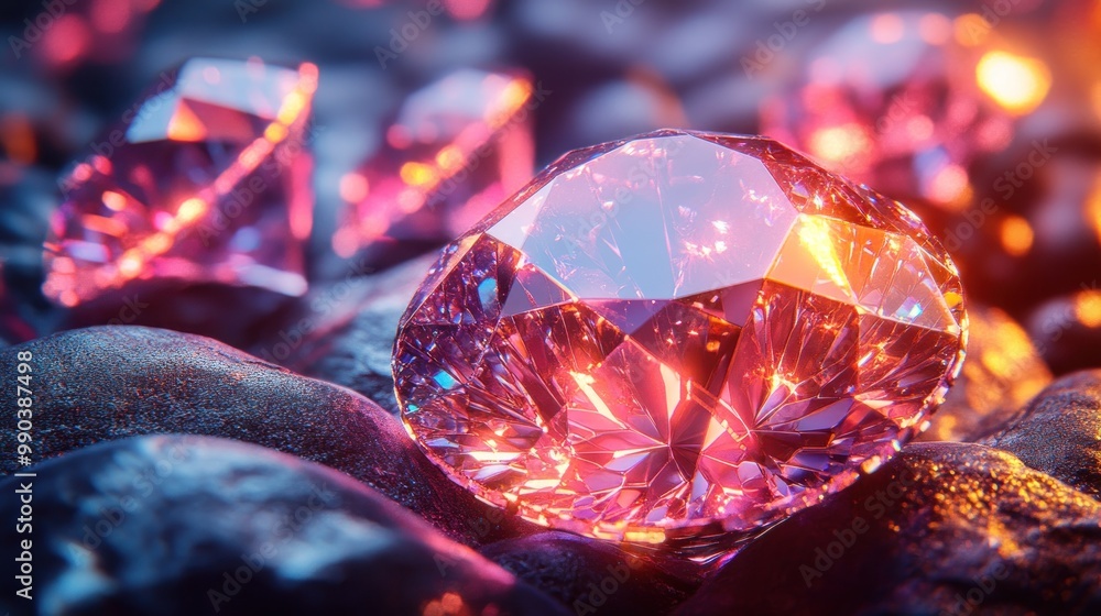 Sparkling Gemstone on Dark Background Sparkling Gemstone on Dark Background