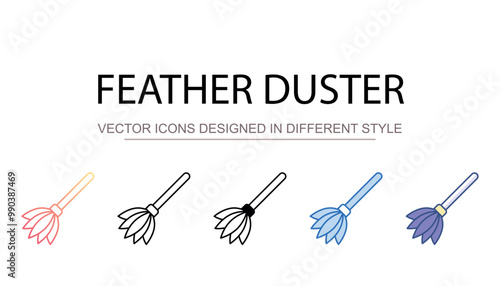 Feather duster icon design with white background stock illustration